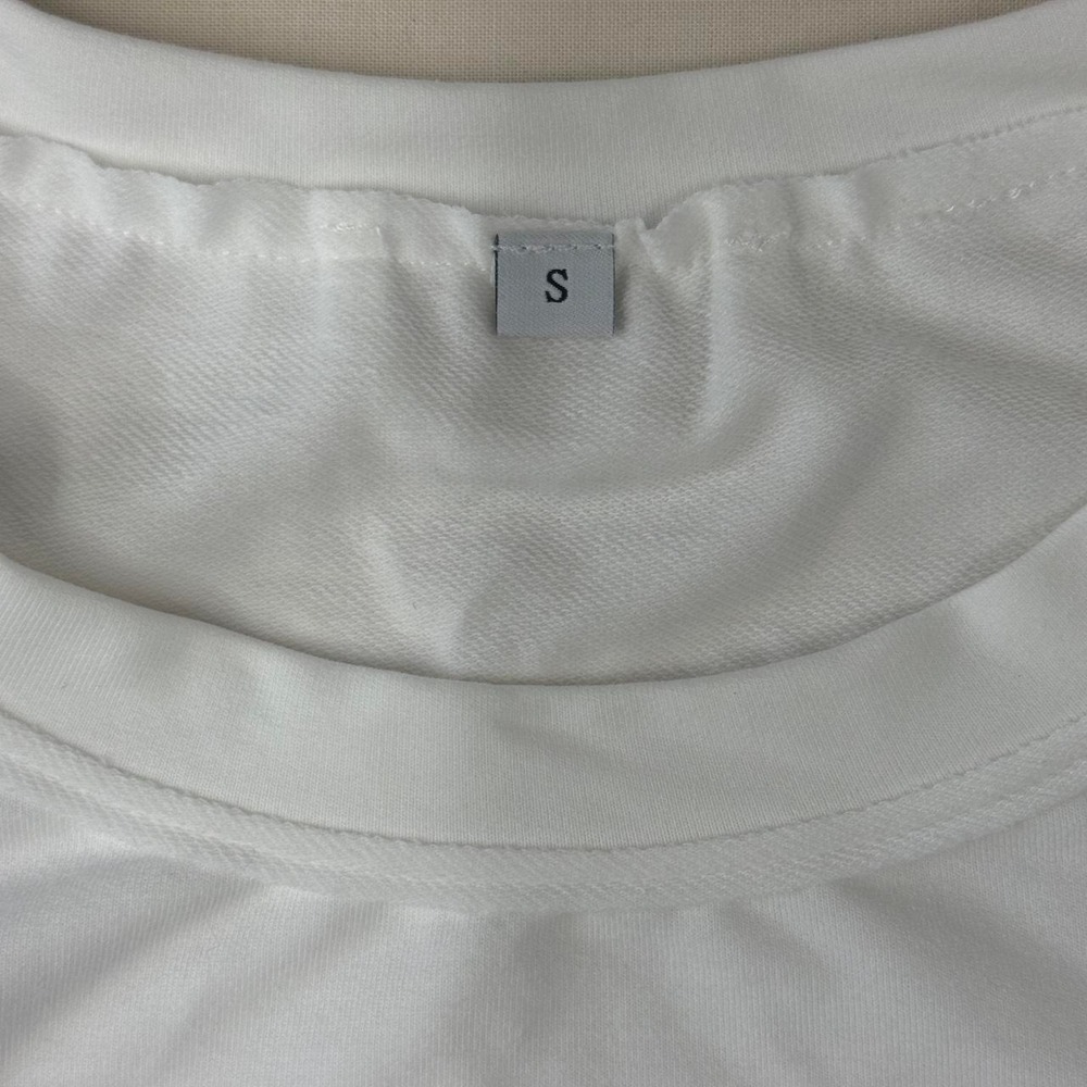 White Oversized Boxy Crop Tee - Picture 2 of 4